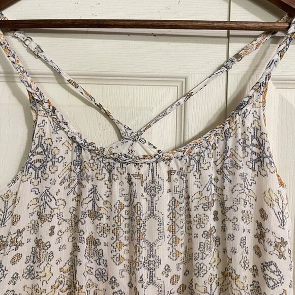 Hollister Womens White Aztec Pattern Braided Strap Bohemian Mini Dress Small - Picture 3 of 8